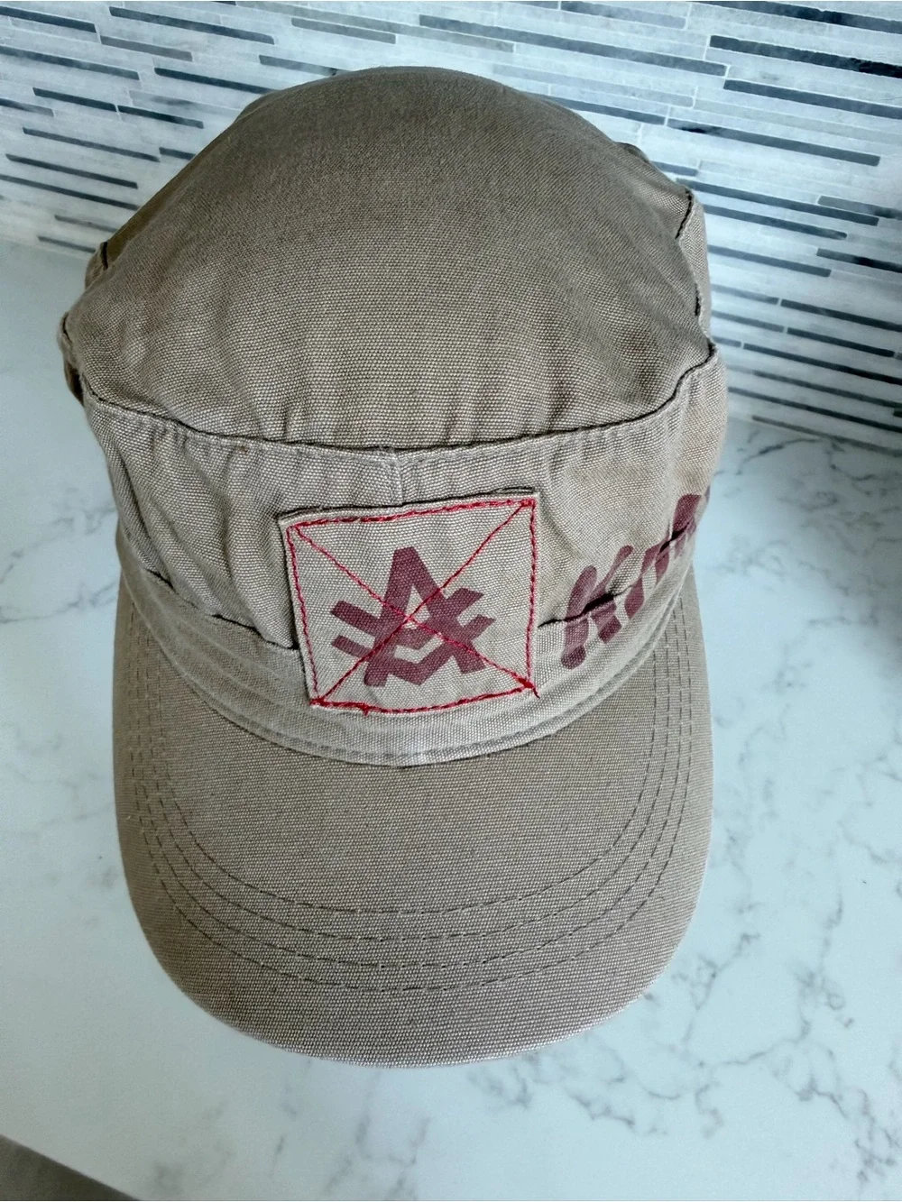 Vintage Kurtz Kids Tan Logo Cap size 6 1/2